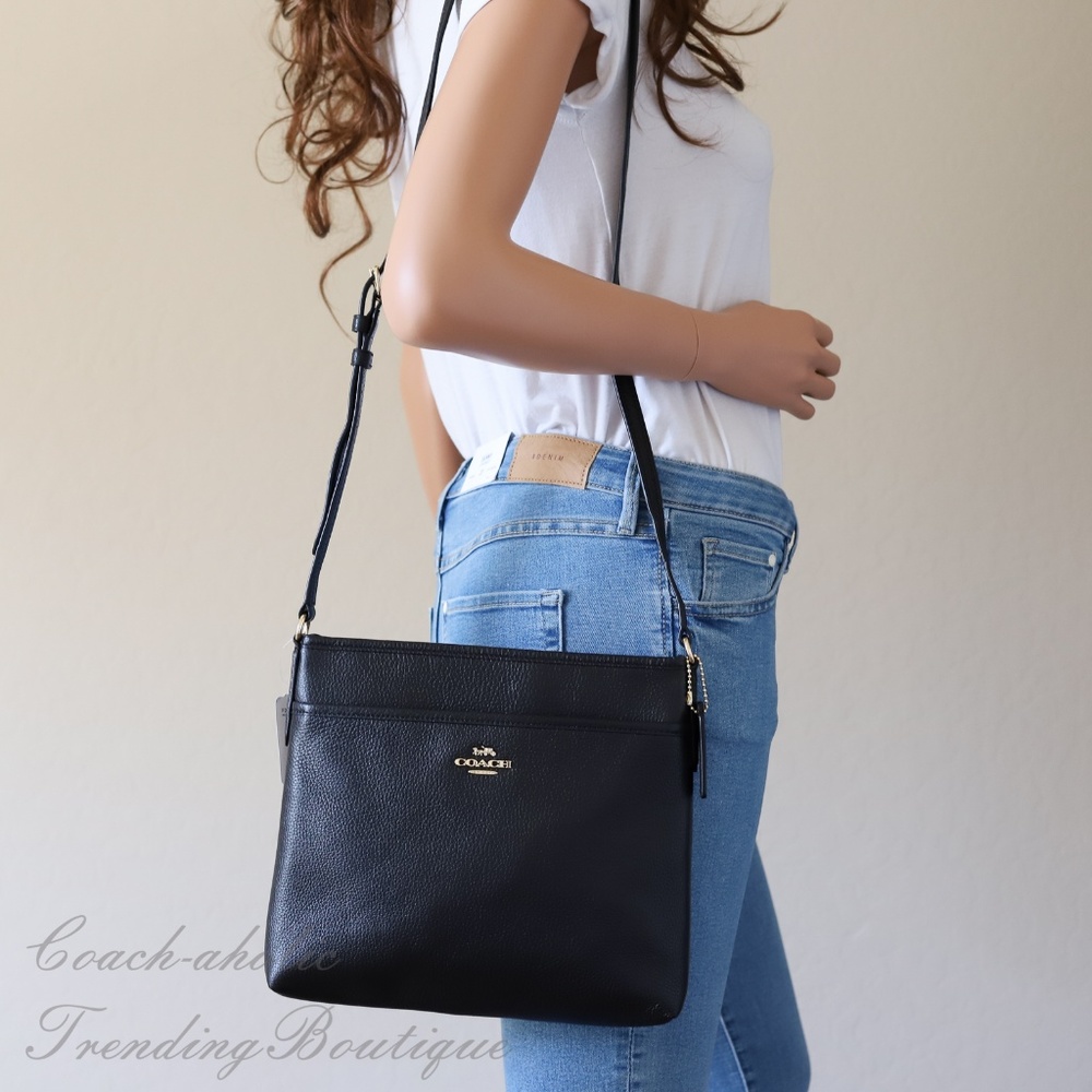 Coach F28035 Pebble Leather Crossbody File Bag